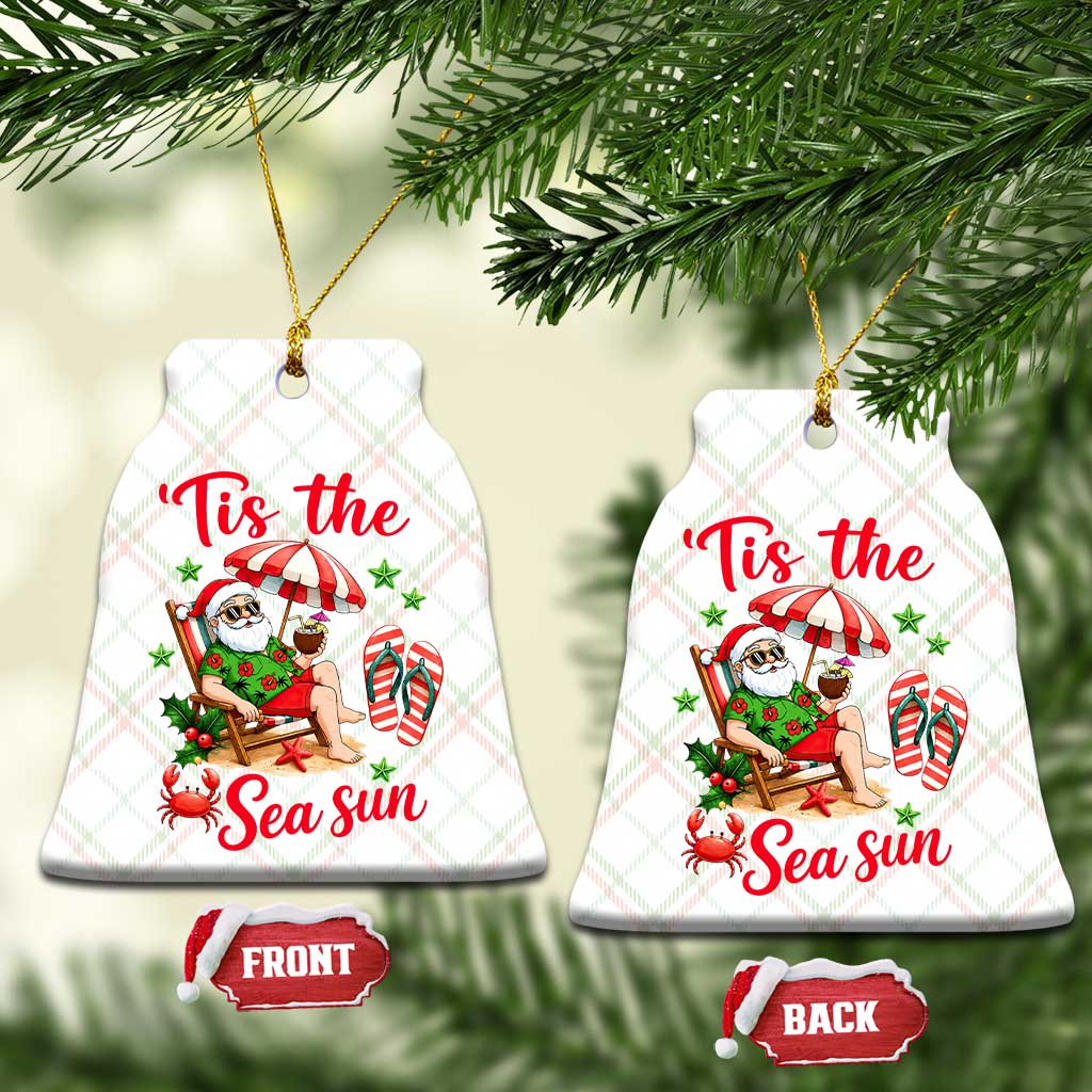 Funny Santa Christmas In July Graphic Ceramic Ornament Tis The Sea Sun