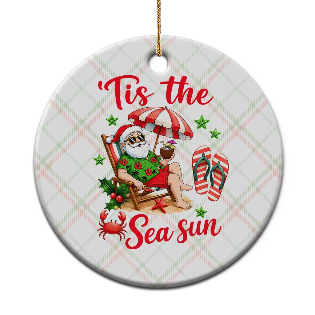 Funny Santa Christmas In July Graphic Ceramic Ornament Tis The Sea Sun