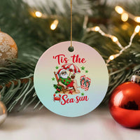 Funny Santa Christmas In July Graphic Ceramic Ornament Tis The Sea Sun