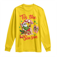 Funny Santa Christmas In July Graphic Long Sleeve Shirt Tis The Sea Sun