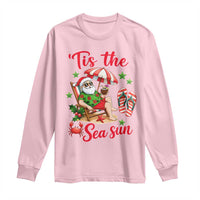 Funny Santa Christmas In July Graphic Long Sleeve Shirt Tis The Sea Sun