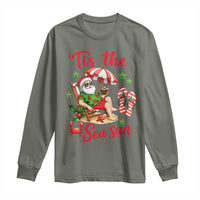 Funny Santa Christmas In July Graphic Long Sleeve Shirt Tis The Sea Sun