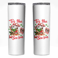Funny Santa Christmas In July Graphic Skinny Tumbler Tis The Sea Sun