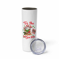 Funny Santa Christmas In July Graphic Skinny Tumbler Tis The Sea Sun