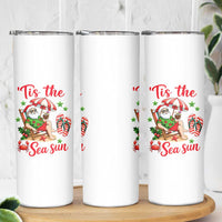 Funny Santa Christmas In July Graphic Skinny Tumbler Tis The Sea Sun