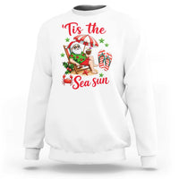 Funny Santa Christmas In July Graphic Sweatshirt Tis The Sea Sun