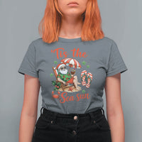 Funny Santa Christmas In July Graphic T Shirt For Women Tis The Sea Sun