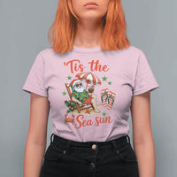 Funny Santa Christmas In July Graphic T Shirt For Women Tis The Sea Sun