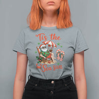 Funny Santa Christmas In July Graphic T Shirt For Women Tis The Sea Sun