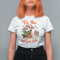 Funny Santa Christmas In July Graphic T Shirt For Women Tis The Sea Sun