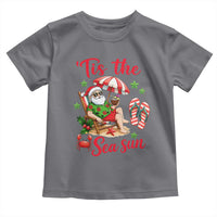 Funny Santa Christmas In July Graphic Toddler T Shirt Tis The Sea Sun