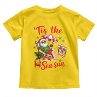 Funny Santa Christmas In July Graphic Toddler T Shirt Tis The Sea Sun