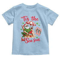 Funny Santa Christmas In July Graphic Toddler T Shirt Tis The Sea Sun