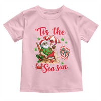 Funny Santa Christmas In July Graphic Toddler T Shirt Tis The Sea Sun