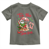 Funny Santa Christmas In July Graphic Toddler T Shirt Tis The Sea Sun