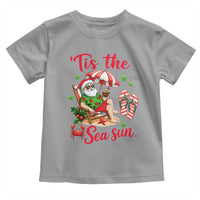 Funny Santa Christmas In July Graphic Toddler T Shirt Tis The Sea Sun
