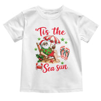 Funny Santa Christmas In July Graphic Toddler T Shirt Tis The Sea Sun