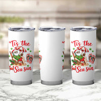 Funny Santa Christmas In July Graphic Tumbler Cup Tis The Sea Sun