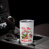 Funny Santa Christmas In July Graphic Tumbler Cup Tis The Sea Sun
