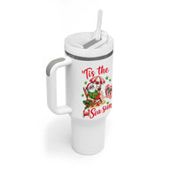 Funny Santa Christmas In July Graphic Tumbler With Handle Tis The Sea Sun