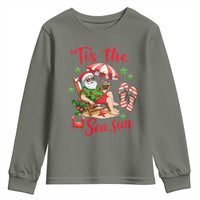 Funny Santa Christmas In July Graphic Youth Sweatshirt Tis The Sea Sun