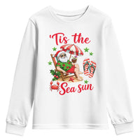 Funny Santa Christmas In July Graphic Youth Sweatshirt Tis The Sea Sun