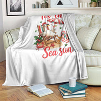 Funny Christmas In July Goose Throw Blanket Tropical Summer Beach Party