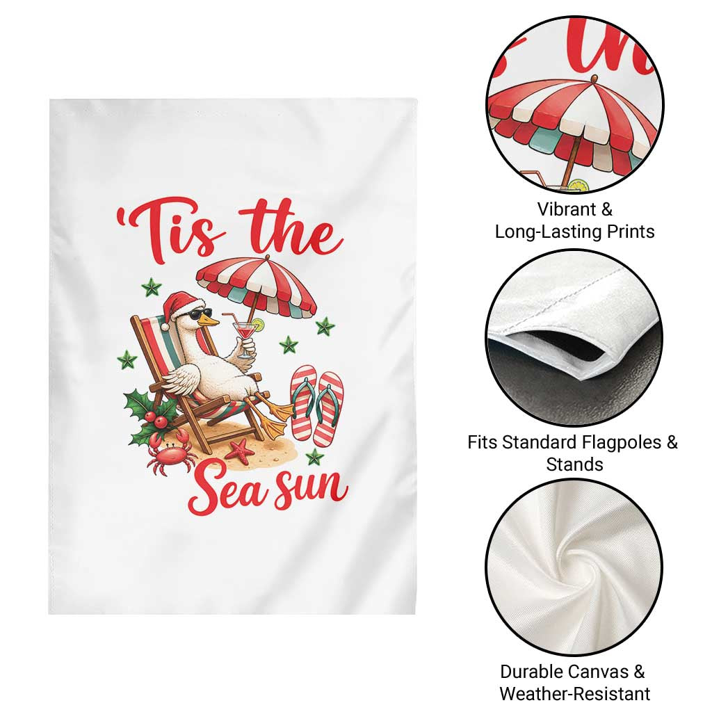 Funny Christmas In July Goose Garden Flag Tropical Summer Beach Party