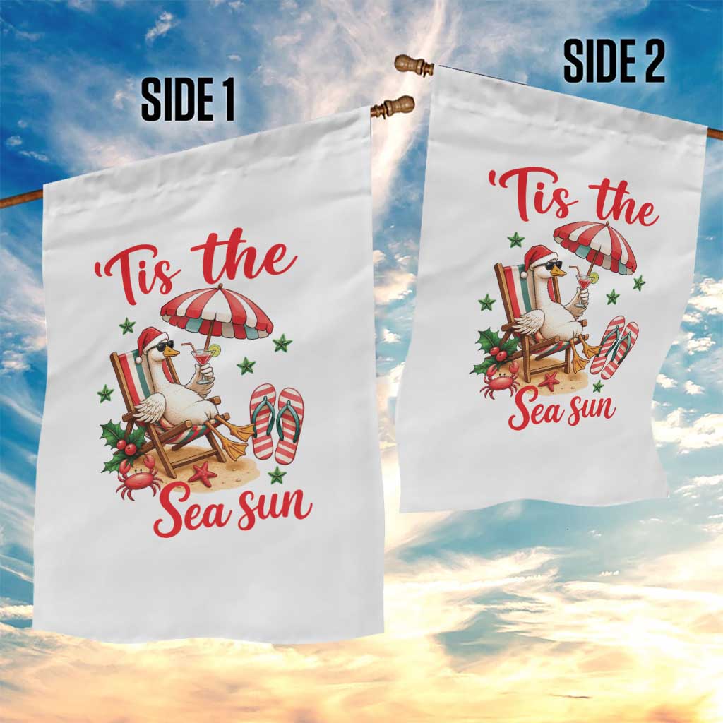 Funny Christmas In July Goose Garden Flag Tropical Summer Beach Party