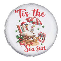 Funny Christmas In July Goose Spare Tire Cover Tropical Summer Beach Party