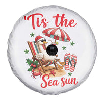 Funny Christmas In July Goose Spare Tire Cover Tropical Summer Beach Party