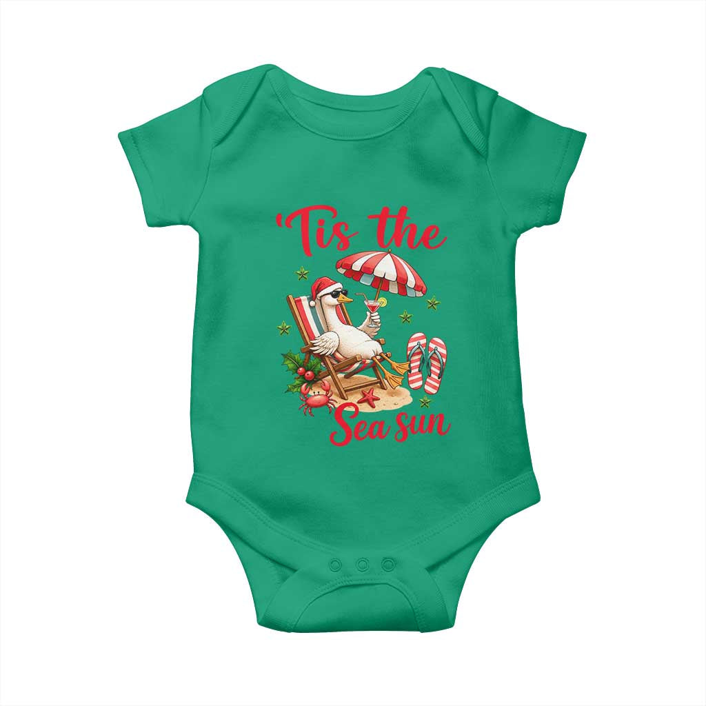 Funny Christmas In July Goose Baby Onesie Tropical Summer Beach Party