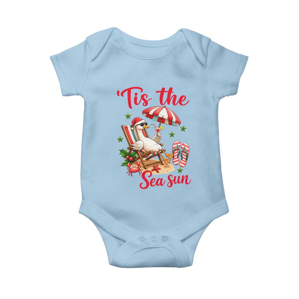 Funny Christmas In July Goose Baby Onesie Tropical Summer Beach Party