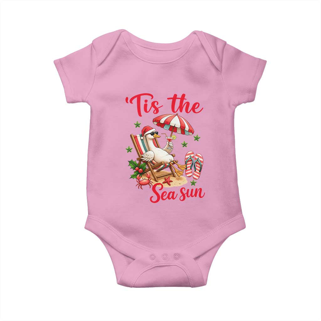 Funny Christmas In July Goose Baby Onesie Tropical Summer Beach Party