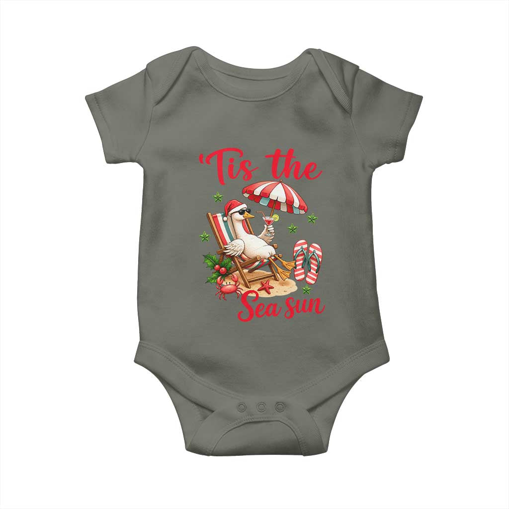 Funny Christmas In July Goose Baby Onesie Tropical Summer Beach Party