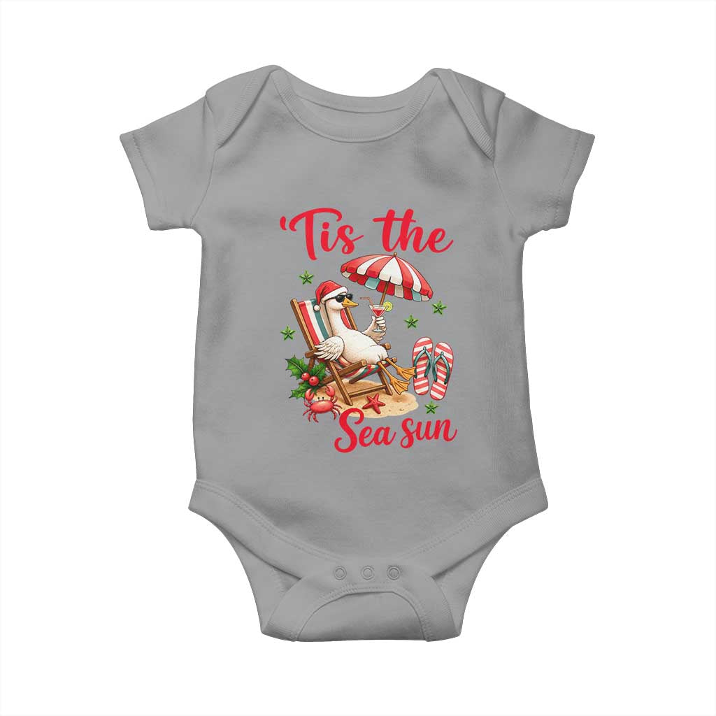Funny Christmas In July Goose Baby Onesie Tropical Summer Beach Party