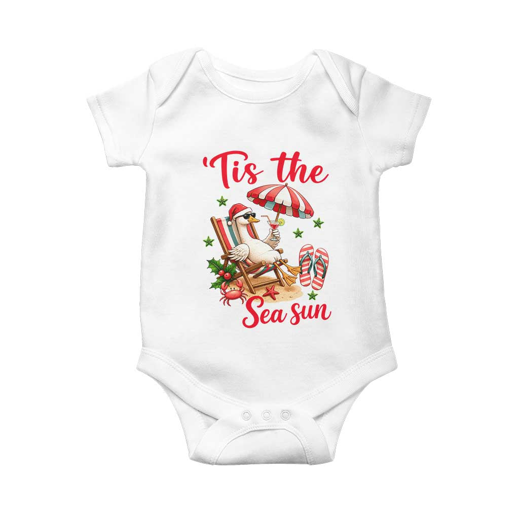 Funny Christmas In July Goose Baby Onesie Tropical Summer Beach Party