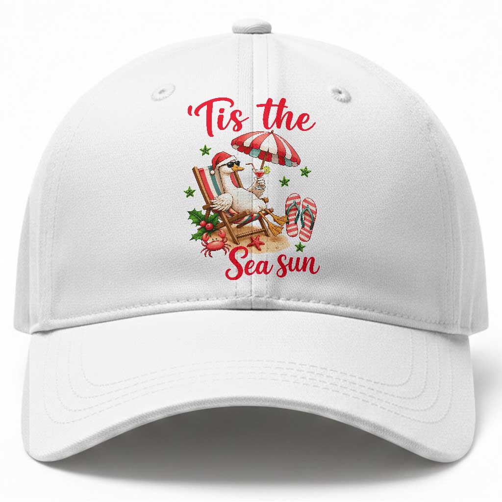 Funny Christmas In July Goose Baseball Cap Tropical Summer Beach Party