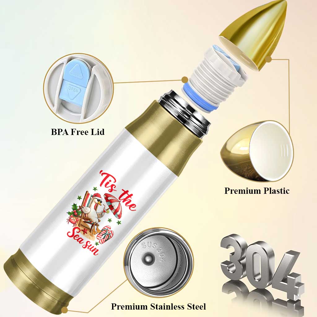 Funny Christmas In July Goose Bullet Tumbler Tropical Summer Beach Party