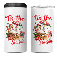 Funny Christmas In July Goose 4 in 1 Can Cooler Tumbler Tropical Summer Beach Party
