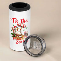 Funny Christmas In July Goose 4 in 1 Can Cooler Tumbler Tropical Summer Beach Party