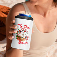 Funny Christmas In July Goose 4 in 1 Can Cooler Tumbler Tropical Summer Beach Party