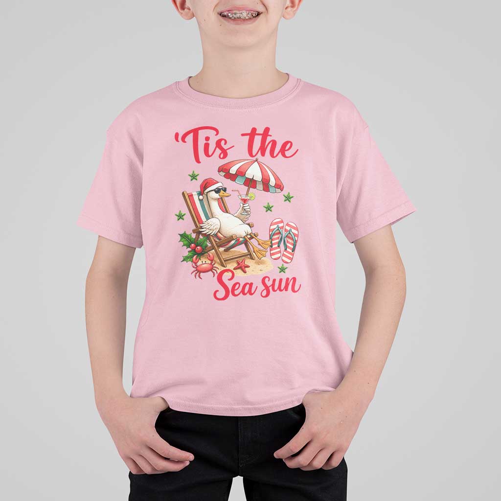 Funny Christmas In July Goose T Shirt For Kid Tropical Summer Beach Party