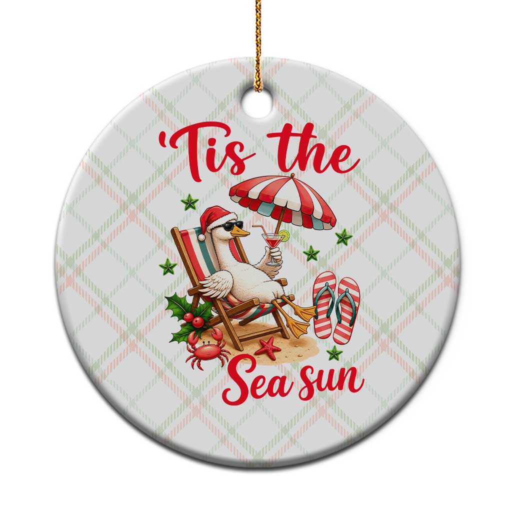 Funny Christmas In July Goose Ceramic Ornament Tropical Summer Beach Party