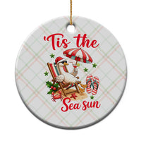 Funny Christmas In July Goose Ceramic Ornament Tropical Summer Beach Party