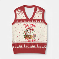 Funny Christmas In July Goose V-Neck Knit Sweater Vest Tropical Summer Beach Party