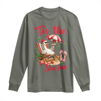 Funny Christmas In July Goose Long Sleeve Shirt Tropical Summer Beach Party
