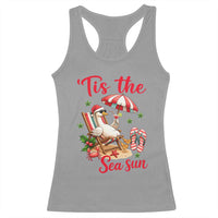 Funny Christmas In July Goose Racerback Tank Top Tropical Summer Beach Party