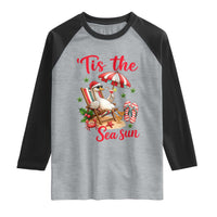Funny Christmas In July Goose Raglan Shirt Tropical Summer Beach Party
