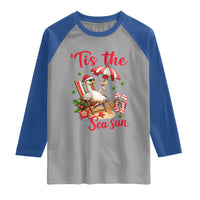 Funny Christmas In July Goose Raglan Shirt Tropical Summer Beach Party